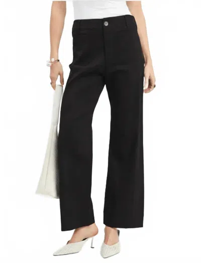 Umgee Button Stretch Pants In Black