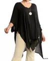 Umgee Caftan Tunic - Plus In Black In Black