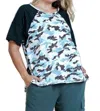 Umgee Camo & Striped Top - Plus In Green In Green