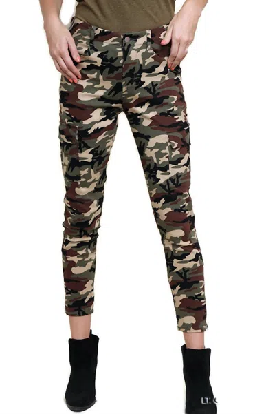 Umgee Camo High Waist Skinny Pant In Green