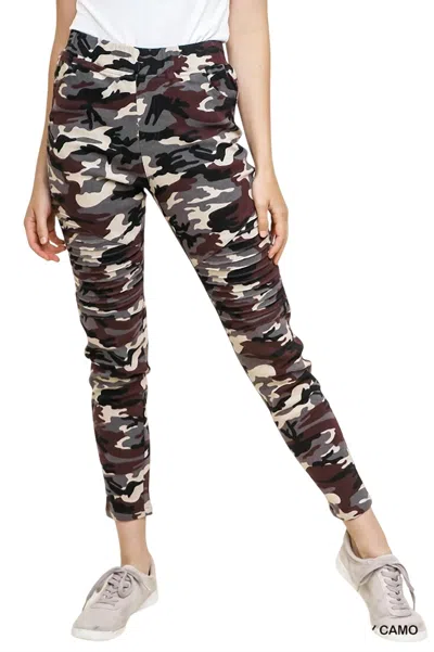 Umgee Camo Moto Pant In Grey