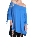 Umgee Casual Cutie Lace Up Top In Cobalt In Blue