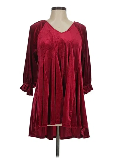 Pre-owned Umgee Casual Dress In Burgundy