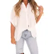 Umgee Casual Stroll Linen Top In Off White In White