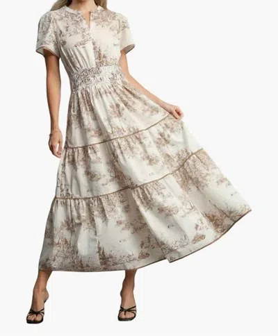 Umgee Chloe Tiered Maxi Dress In Latte