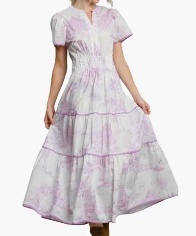 Umgee Chloe Tiered Maxi Dress In Lavender