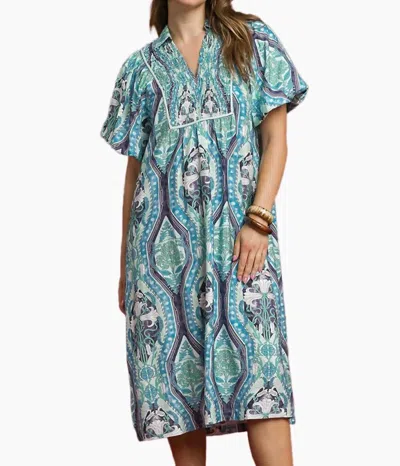 Umgee Cleo Midi Dress In Blue