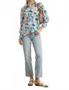 Umgee Coastal Bloom Blouse In Blue Mix In Blue