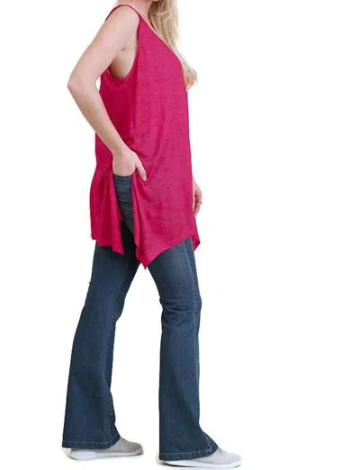 Umgee Crochet Back Sleeveless Top In Berry In Pink
