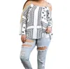 Umgee Crochet Cold Shoulder Tunic In Black In White