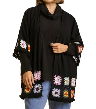 Umgee Crochet Kimono In Black