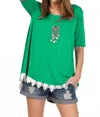Umgee Crochet Trim Lace Up Drawstring Top In Green In Green
