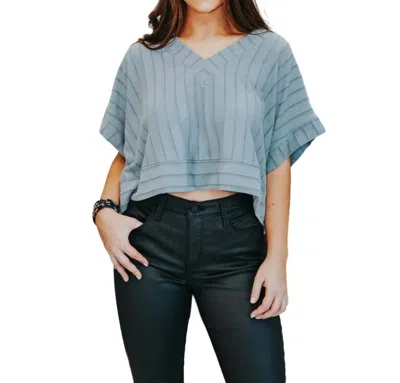 Umgee Crop Til You Drop Top In Dusty Blue