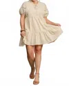 Umgee Curvy It's A Girl Thing Tiered Dress In Cream In Neutral