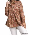 Umgee Curvy Thankful For You Corduroy Top In Brown In Brown