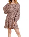 Umgee Dalmatian Keyhole Dress In Dusty Rose In Multi