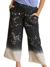 Umgee Dip Dye Wide Leg Pant - Plus In Black In Black