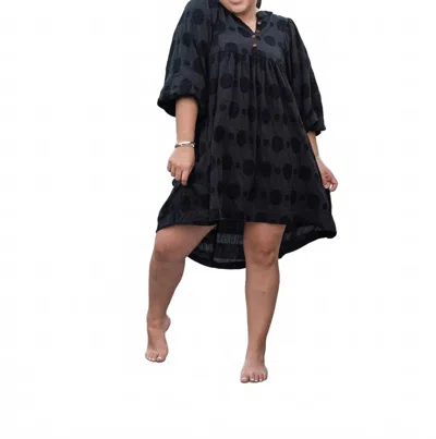 Umgee Disco Dot Dress In Black