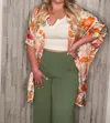 Umgee Dolly Summer Floral Kimono In Multicolor In Multi