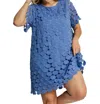 Umgee Dotty Mini Dress - Plus In Blue In Blue