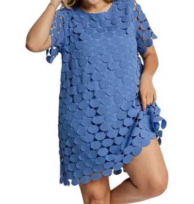 Umgee Dotty Mini Dress - Plus In Blue