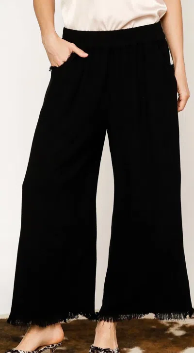 Umgee Easy Street Wide Leg Pant In Black