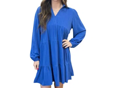 Umgee Elegant Tiered Dress In Blue