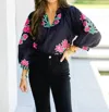 Umgee Eliana Top In Black In Multi