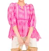Umgee Eyelet Babydoll Fray Top In Pink In Pink