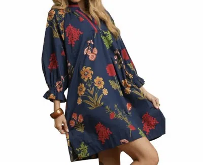 Umgee Floral Midi Dress In Midnight Mix In Multi