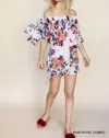 Umgee Floral Off Shoulder Romper In Pink Royal