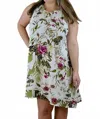 Umgee Floral Shift Dress - Plus In Cream In Multi