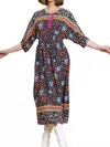 Umgee Floral Smocked Waist Maxi Dress In Multi In Multi