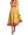 Umgee Floral Tiered Midi Dress In Honey In Multi