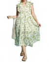 Umgee Flowy Floral Maxi Dress In Green In Multi