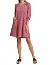 Umgee French Terry Mini Dress In Mauve In Pink