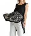 Umgee Fringed Dalmatian Top In Black In Multi
