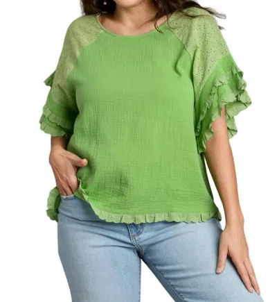 Umgee Gauze Boxy Top - Plus In Melon In Orange