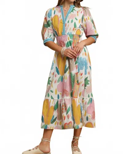 Umgee Grace Midi Dress In Cream In Black