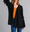 Umgee Hampton Fringe Cardigan In Black In Black