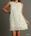Umgee Polka Dot Lace Shift Dress In Cream In Multi
