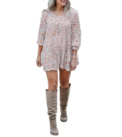 Umgee In The Mix Mini Dress In Orange In White