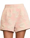 Umgee Jacquard High Waist Shorts In Light Pink In Pink