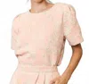 Umgee Jacquard Short Sleeve Top In Light Pink In Pink
