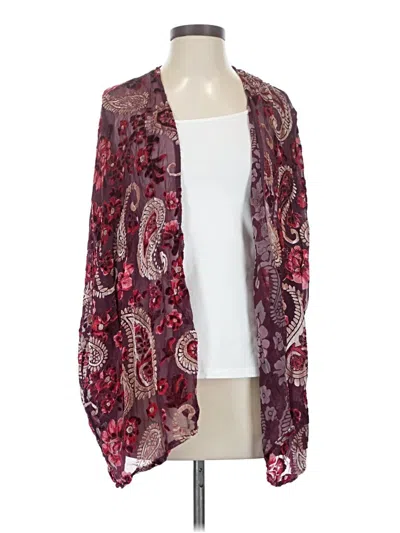 Pre-owned Umgee Kimono In Burgundy