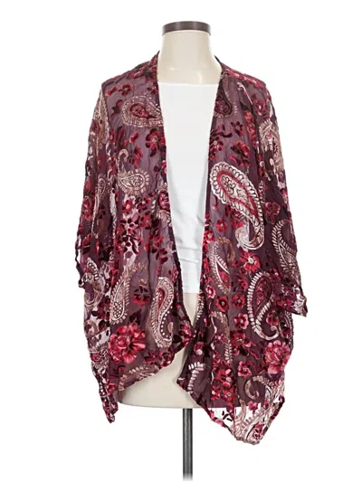 Pre-owned Umgee Kimono In Burgundy