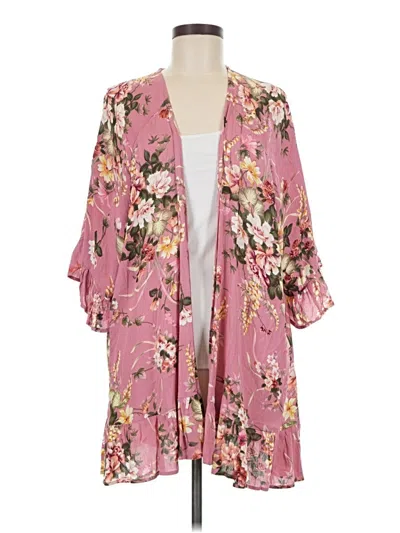 Pre-owned Umgee Kimono In Pink