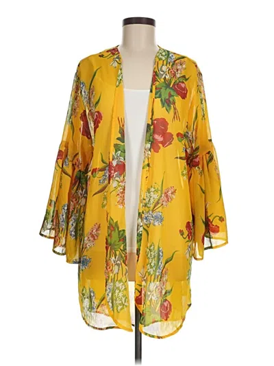 Pre-owned Umgee Kimono In Yellow