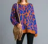 Umgee Kourtney Leopard Sweater In Camel Mix In Multi