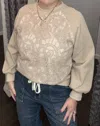 Umgee Lace Dream Pullover In Oak In Brown